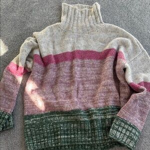 Colorblock Turtleneck Sweater